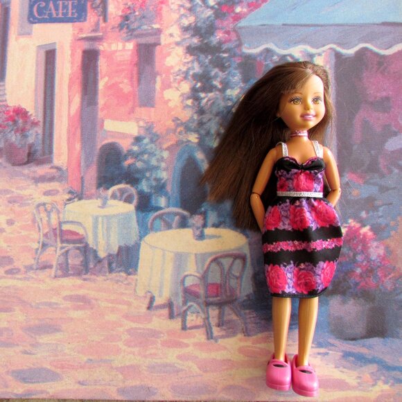 WEE 3 FRIENDS CLOTHES: DRESS, TOPS, SHOES, SKIRT, SHORTS, 6 ITEMS, PRETTY PINK - Picture 3 of 10